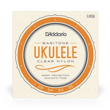 D'Addario Ukulele Strings EJ65B Baritone Ukulele Clear Nylon Wound 3rd