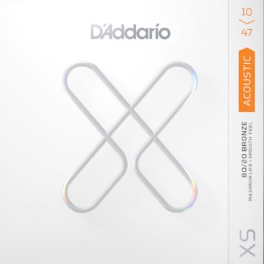 D'Addario XS 80/20 Bronze Acoustic Guitar, Ext. Light 10-47 3-Pack