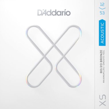 D'Addario XS 80/20 Bronze Acoustic Guitar, Light, 12-53 3-Pack