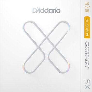 D'Addario XS Phosphor Bronze Acoustic, LT Top/Med Btm 12-56