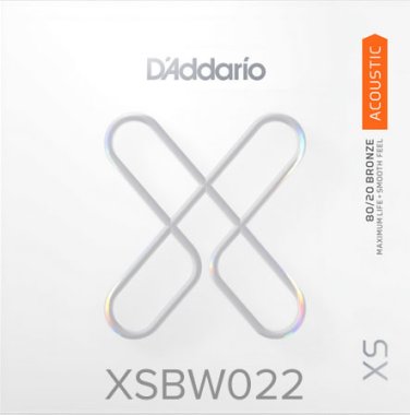 D'Addario XSBW022 XS 80/20 Bronze Ball End Single String, .022