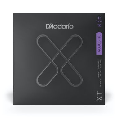D'Addario XT 80/20 Bronze Acoustic Guitar Strings, Custom Light 11-52