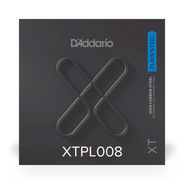 D'Addario XTPL008 XT Plain Steel Ball End Single String, .008