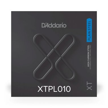 D'Addario XTPL010 XT Plain Steel Ball End Single String, .010