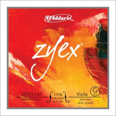 D'Addario Zyex Viola G Long Medium Tension DZ413 LM, Single String
