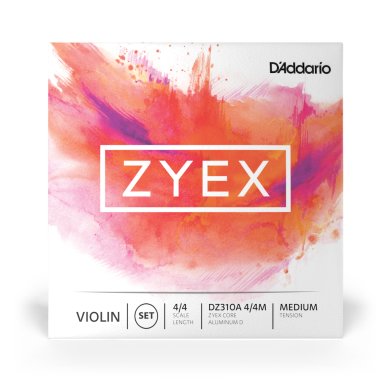 D'Addario Zyex Violin DZ310A 4/4 Medium Tension, Ball End, Full Set