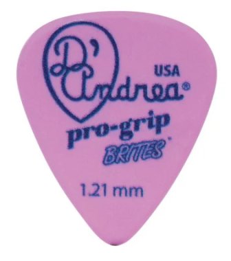 D'Andrea Pro-Grip Brites Guitar Pick 1.21mm, Pink/Purple, One