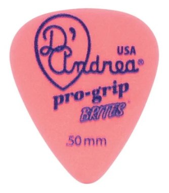 D'Andrea Pro-Grip Brites Guitar Pick .50mm, Coral Pink, One