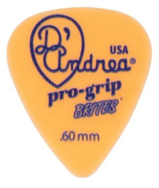 D'Andrea Pro-Grip Brites Guitar Pick .60mm, Pale Peach, One