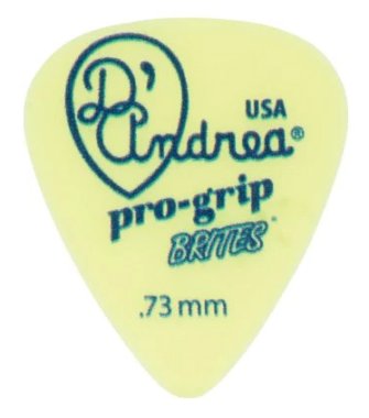 D'Andrea Pro-Grip Brites Guitar Pick .73mm, Yellow/Green, One