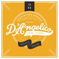 D'Angelico DAPB1254 Prohibition Bronze Acoustic Strings, Med Lt 12-54