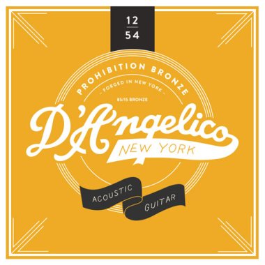 D'Angelico DAPB1254 Prohibition Bronze Acoustic Strings, Med Lt 12-54