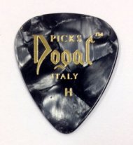 Dogal Celluloid Heavy Guitar Pick, Black Pearl