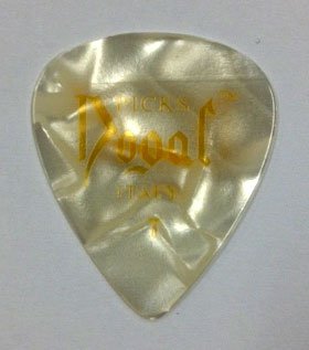 Dogal Celluloid Thin Guitar Pick, White Pearl