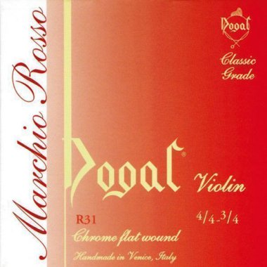Dogal R31 Marchio Rosso Red Tag Chrome Violin Strings, 4/4-3/4 Ball End