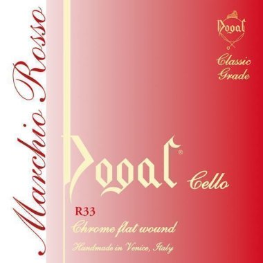 Dogal R33 Marchio Rosso Red Tag Chrome Cello Strings, 4/4-3/4