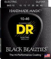 DR Black Beauties BKE-10 Black Coated Electric Guitar Strings 10-46