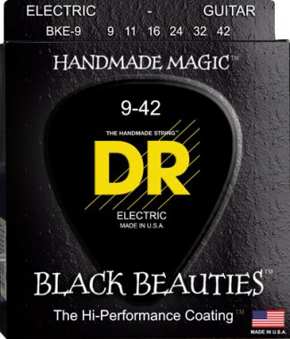 DR Black Beauties BKE-9 Black Coated Electric Guitar Strings 9-42