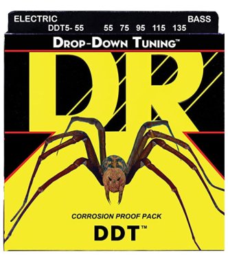 DR DDT5-55 Drop-Down Tuning Electric Bass 5 String, Heavier 55-135