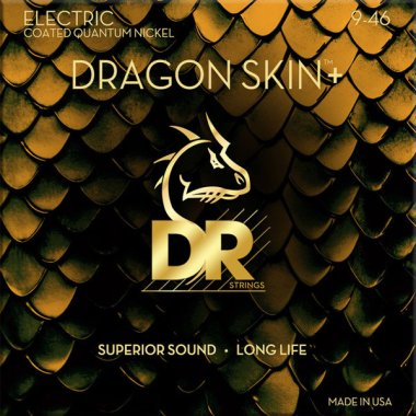 DR DEQ-9/46 Dragon Skin+ Coated Electric Guitar, Light/Med 9-46