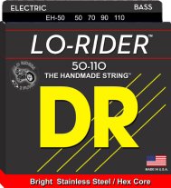 DR EH-50 Lo-Rider Stainless Steel Electric Bass Strings, Heavy 50-110