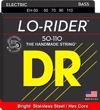 DR EH-50 Lo-Rider Stainless Steel Electric Bass Strings, Heavy 50-110