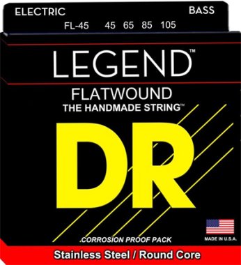 DR FL-45 Legend Flatwound Bass Strings 45-105, Full Set