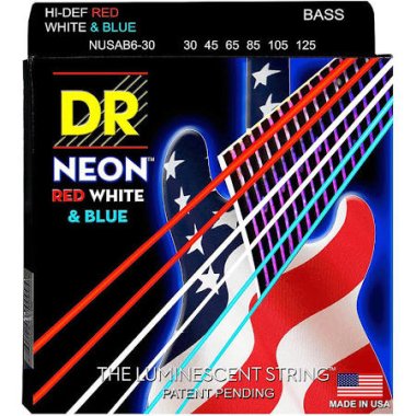 DR Hi-Def Red White & Blue K3 Neon Luminescent Bass NUSAB6-30 (30-125)