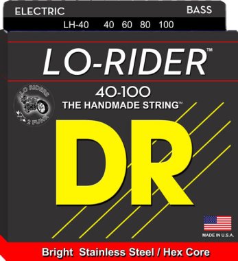 DR LH-40 Lo-Rider Stainless Steel Electric Bass Strings, Light 40-100
