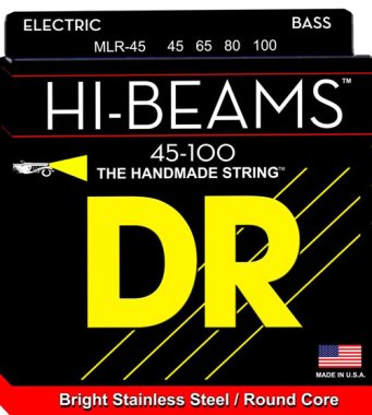 DR MLR-45 Hi-Beam Stainless Steel Electric Bass Strings, Med/Light 45-100
