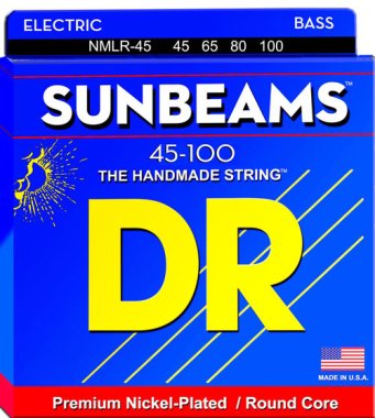 DR NMLR-45 Sunbeam Nickel Plated Electric Bass Strings, Med/Light 45-100
