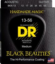 DR Strings BKA-13 K3 Coated Black Beauties Acoustic Guitar Med-H 13-56