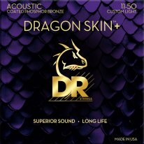DR Strings DAP-11 Dragon Skin+ Coated Acoustic Guitar Cus-L 11-50
