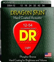 DR Strings DSA-12 Dragon Skin Clear Coated Acoustic Guitar Light 12-54