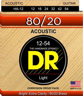 DR Strings HA-12 80/20 Acoustic Guitar Strings Light 12-54