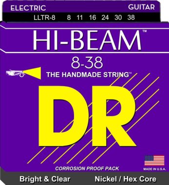 DR Strings LLTR-8 Hi-Beam Electric Guitar Strings, Extra Light 8-38