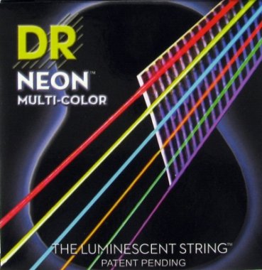 DR Strings NMCA-12 HiDef Multi-Color Acoustic Guitar Strings Med 12-54