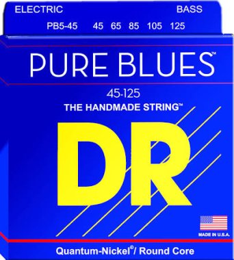 DR Strings PB5-45 Pure Blues 5-string Electric Bass Strings 45-125