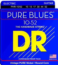 DR Strings Pure Blues PHR-10/52 Pure Nickel Electric Guitar 10-52