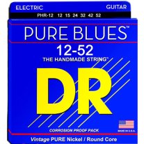 DR Strings Pure Blues PHR-12 Pure Nickel Electric Guitar Strings 12-52