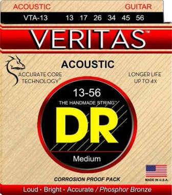 DR Strings VTA-13 Veritas Phosphor Bronze Round-Core Med 13-56
