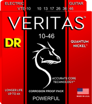 DR Strings VTE-10 Veritas Medium Electric Guitar Strings 10-46