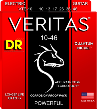 DR Strings VTE-10 Veritas Medium Electric Guitar Strings 10-46