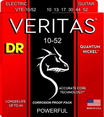 DR Strings VTE-10/52 Veritas Med to Hvy Electric Guitar Strings 10-52