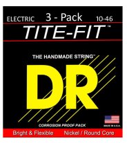 DR Tite-Fit Electric Guitar Strings Medium Tite 10-46, 3 pack