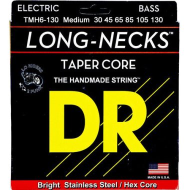 DR TMH6-30 Long Necks Stainless Steel Tapered 6-String Bass, 30-125