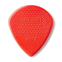 Dunlop 471R3N Red Nylon Max-Grip Jazz III, One Pick