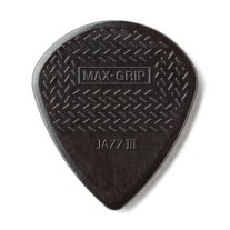 Dunlop 471R3S Black Nylon Max-Grip Jazz III Stiffo, One Pick