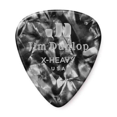 Dunlop Celluloid Black Pearloid Pick Extra Heavy, One Pick