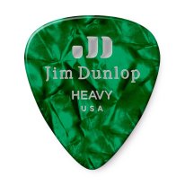 Dunlop Celluloid Green Pearloid Pick Heavy, One Pick
